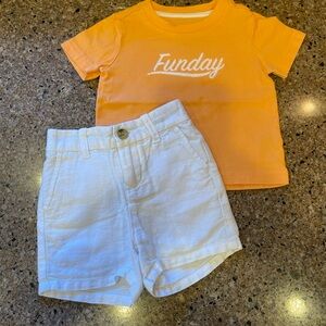 Janie and Jack Orange Embroidered Infant Tee